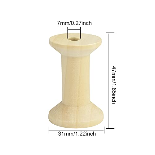 SPEACOUR 20 PCS Bobinas Carretes de Madera Carretes de Madera Vacías Bobinas Vacías de Madera Bobinas de Hilo de Madera para Coser Cintas, Herramientas para Manualidades en Madera (47 x 31 mm)