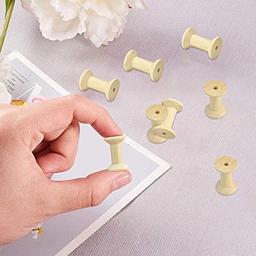 SPEACOUR 20 PCS Bobinas Carretes de Madera Carretes de Madera Vacías Bobinas Vacías de Madera Bobinas de Hilo de Madera para Coser Cintas, Herramientas para Manualidades en Madera (47 x 31 mm)