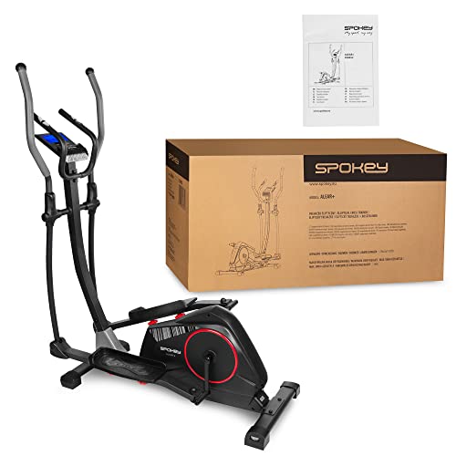 Spokey ALEAR+ Bicicleta elíptica con Longitud de zancada Ajustable, Bicicleta elíptica magnética, Robusta y compacta, 8 programas de Entrenamiento, 24 Niveles de Ajuste