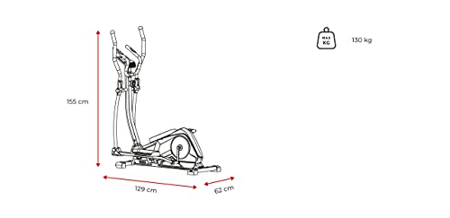 Spokey ALEAR+ Bicicleta elíptica con Longitud de zancada Ajustable, Bicicleta elíptica magnética, Robusta y compacta, 8 programas de Entrenamiento, 24 Niveles de Ajuste