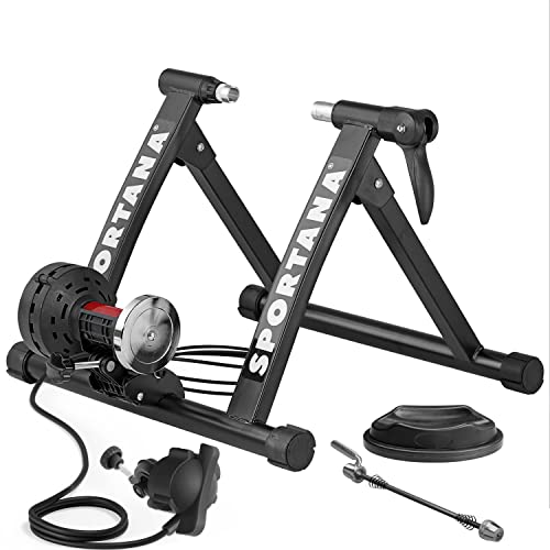 SPORTANA® Rodillo Bicicleta Plegable 26' y 28' Magnético 6 Niveles máx 150Kg Entrenamiento Ciclismo Interior