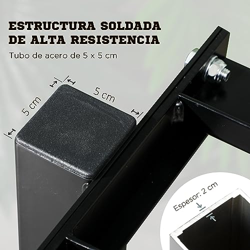 SPORTNOW Estante para Mancuernas de Acero Soporte de Almacenamiento para Mancuernas de 2 Niveles para Gimnasio en Casa o Oficina Carga 270 kg 92,5x50,5x80,5 cm Negro