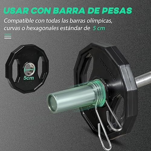 SPORTNOW Juego de 2 Discos de Pesas Olímpicas 5 kg Hierro Fundido Placas de Pesas con Orificio de 5 cm para Barra o Mancuernas Entrenamiento Fitness en Gimnasio Casa Negro