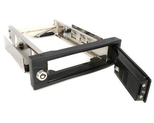 StarTech.com Rack Móvil Aluminio para Disco Duro HDD SATA de 3,5" Pulgadas sin Bandeja Removible para Bahía 5,25" - Mobile Cajón Trayless