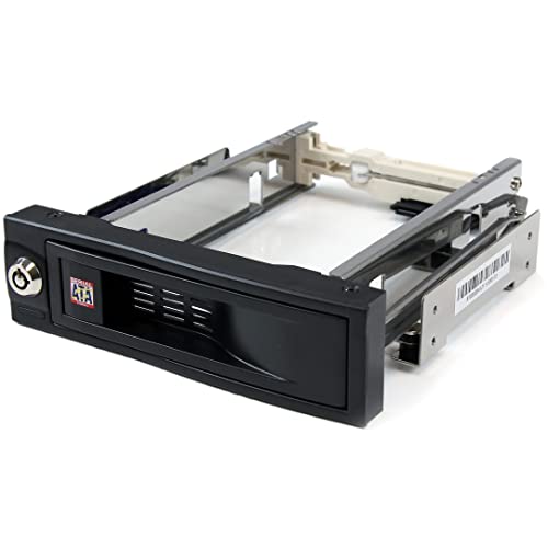 StarTech.com Rack Móvil Aluminio para Disco Duro HDD SATA de 3,5" Pulgadas sin Bandeja Removible para Bahía 5,25" - Mobile Cajón Trayless