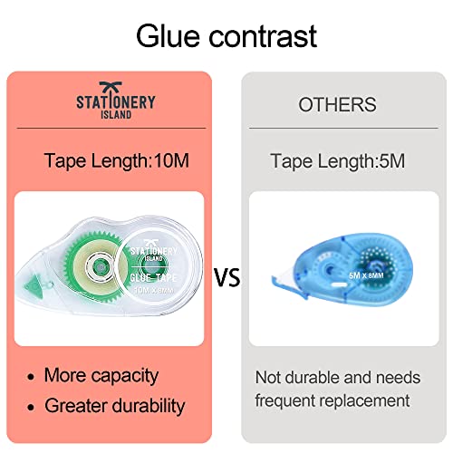 Stationery Island Cinta Pegamento Roller Adhesivo Doble Cara Dispensador Paquete De 3 Cinta Permanente Aplicador para Manualidades en Oficina Escolar Fabricación De Tarjetas, Bullet Grid Journal