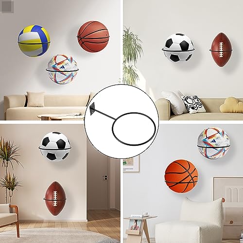 Sterneer Estante para Balones De Pared, 10 Piezas De Metal Negro Estante para Balones De Pared con Tornillos para Baloncesto Fútbol Rugby Voleibol Fútbol Marcador