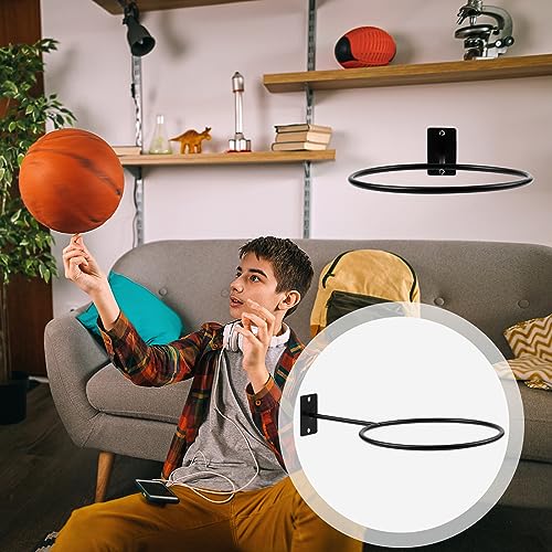 Sterneer Estante para Balones De Pared, 10 Piezas De Metal Negro Estante para Balones De Pared con Tornillos para Baloncesto Fútbol Rugby Voleibol Fútbol Marcador