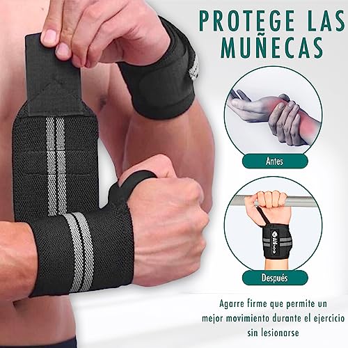 Straps Gym Que Incluye Muñequeras Gimnasio - Correas Levantamiento De Pesas, Muñequeras Crossfit, Powerlifting, Accesorios Para Musculación - Lifting Straps Para Hombre Y Mujer