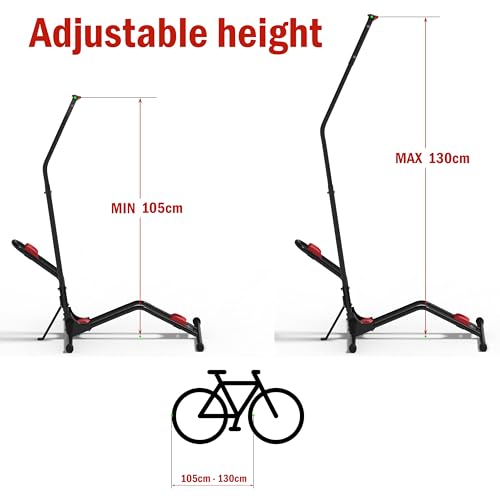 Stryser Soporte Bicicletas suelo Aparcamiento Vertical con fijación de rueda almacenamiento compacto, sin dañar las paredes (4 puntos de apoyo)