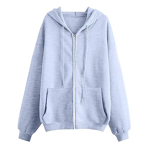 Sudadera con capucha para mujer, sudadera con capucha, manga larga, capucha, estilo deportivo, informal, fitness, básico, entrenamiento, chaqueta sólida, cremallera, abrigo, bolsillos, parte superior,