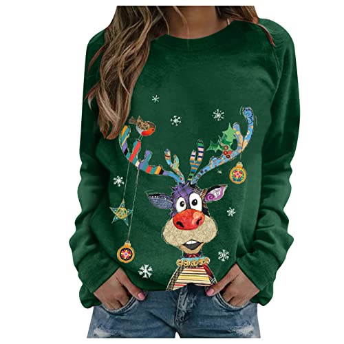 Sudadera Mujer Sin Capucha Navidad - NavideñA Talla Grande Sueter Sudadera Personalizada Mujer Ligero Y CóModo Ugly Christmas Sweater Jersey NavideñO Pareja NavideñAs Blusas Abrigo