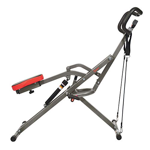 Sunny Health and Fitness Row-N-Ride™ Pro SF-A020052 - Máquina de Remo con Monitor Digital y Bandas de Resistencia, Asistencia para Sentadillas para Equipo de Entrenamiento de glúteos para el hogar,