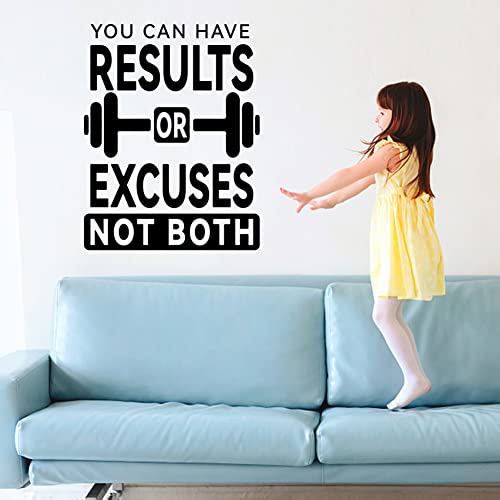 SUPERDANT Calcomanía de Pared de Gimnasio Puedes Tener Resultados O Excusas No Ambos Calcomanía de Pared de Gimnasio Cita Motivacional Arte Decoración Calcomanías de Pared de Vinilo