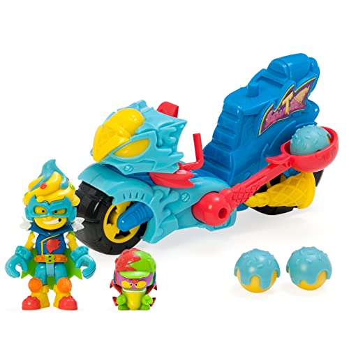 SUPERTHINGS Turbo Ice, Moto con catapulta para lanzar Bolas de Helado, Incluye 1 Kazoom Kid y 1 SuperThing