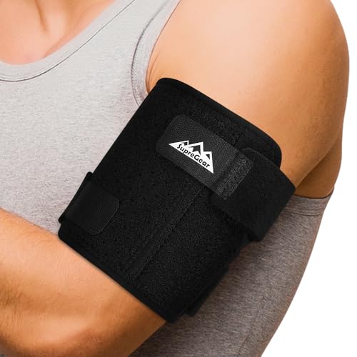 supregear Brazalete de Compresión para Tendinitis del Bíceps, Soporte Cómodo para Tríceps y Bíceps en Caso de Distensiones Musculares e Inflamación (Negro, S)