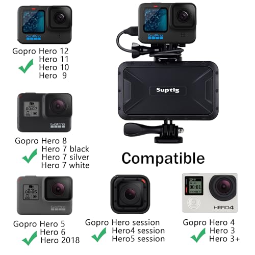 Suptig Cargador portátil, 7800 mAh, banco de energía impermeable, compatible con Gopro Hero 10 Hero 9 Hero 8 Hero 7 Hero 6 Hero 5 Hero 4 Hero Session Hero + DJI Osmo AKASO Cámara digital y Smartphone