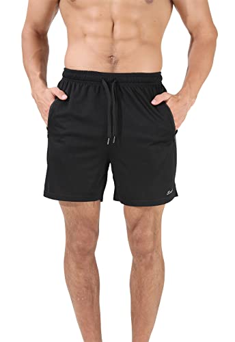 Suwangi Shorts Deportivos Hombre Pantalones Cortos Short Gimnasio Jogging Secado Rápido de Malla con Bolsillos de Cremallera