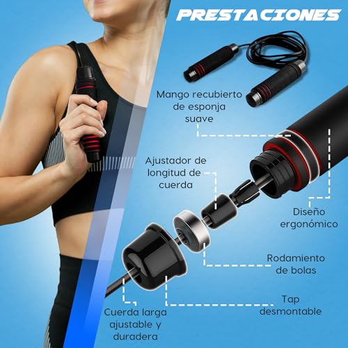 SVENTUS Comba Crossfit - Ejercicio en Casa - Boxeo en Casa - Aptitud (Comba Crossfit Roja)