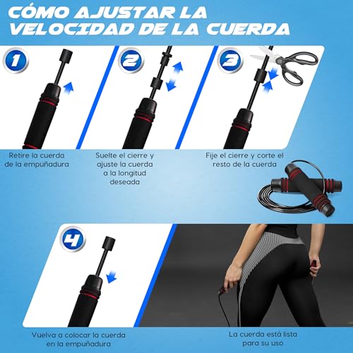 SVENTUS Comba Crossfit - Ejercicio en Casa - Boxeo en Casa - Aptitud (Comba Crossfit Roja)