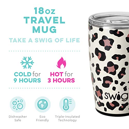 Swig Life Signature - Taza de viaje de acero inoxidable con tapa deslizante resistente a derrames (473 ml)