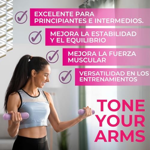 Swiss Activa+ 1,4 kg set mancuerna para Mujeres - Equipo de Fitness para Casa con Agarres Cómodos