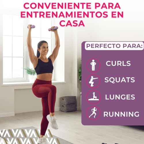 Swiss Activa+ 1,4 kg set mancuerna para Mujeres - Equipo de Fitness para Casa con Agarres Cómodos