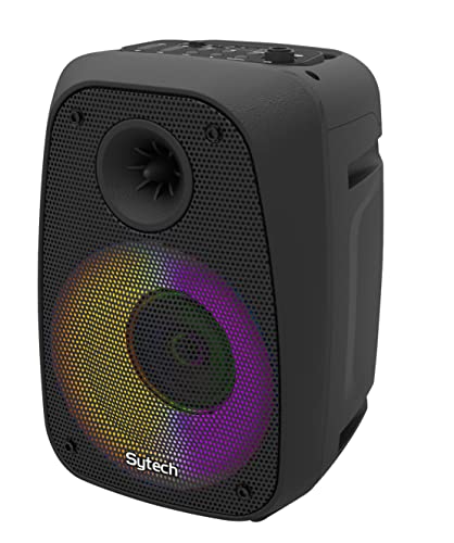 Sytech Altavoz Serie microbeat 3", 10w, rms / 75 pmpo, Recargable, BT, Mic, led, Negro