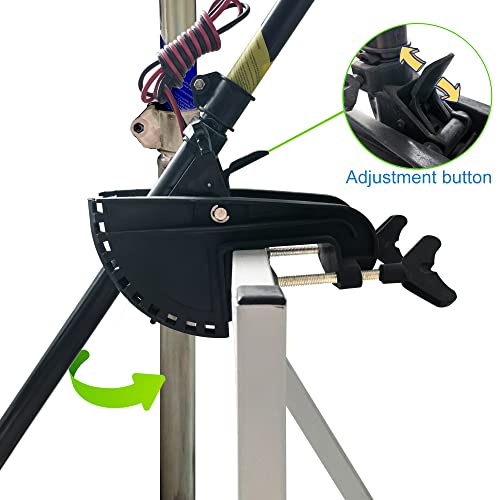 T-BOKO Soporte y montaje de bisagra, soporte de motor eléctrico para kayak para barco, clip de montaje fuera de borda inflable, negro