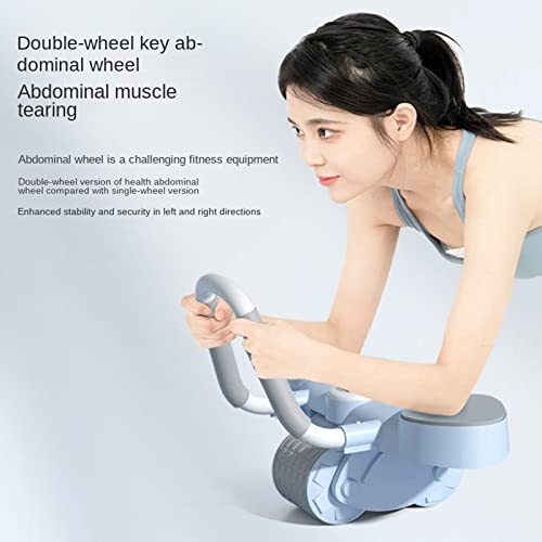 Tabeskly Retroceso AutomáTico Rueda Abdominal Ab Wheel Roller Polea Gimnasio Maquina Soporte Rodillo Abdominales Suelo Gym Ejercicio Calistenia Deporte En Casa Fitness Mujer Azul