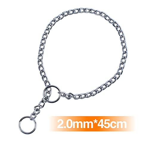 Tadipri Collar Cadena Perro Para Perros Collar De Estrangulamiento De Acero Inoxidable 304 Fuerte Ajustable Y Duradero Para Perros Pequeños Medianos Y Grandes Para Entrenar Caminando(45Cm)