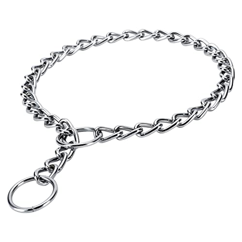 Tadipri Collar Cadena Perro Para Perros Collar De Estrangulamiento De Acero Inoxidable 304 Fuerte Ajustable Y Duradero Para Perros Pequeños Medianos Y Grandes Para Entrenar Caminando(45Cm)