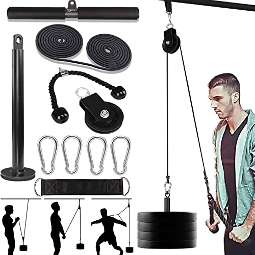 Taeku Polea para Gimnasio Profesional DIY Máquina Kit Cables de Poleas Equipo Fitness de Fuerza Muscular para Entrenamiento de Curl y Extensiones (2,5m Nylon)