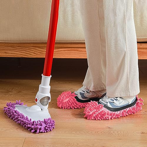 TAFACE Pantuflas mopa de 8 piezas, zapatos de limpieza del suelo, zapatillas extraíbles y lavables, fuerte absorción de agua, aptas para la limpieza del polvo y el cabello casero