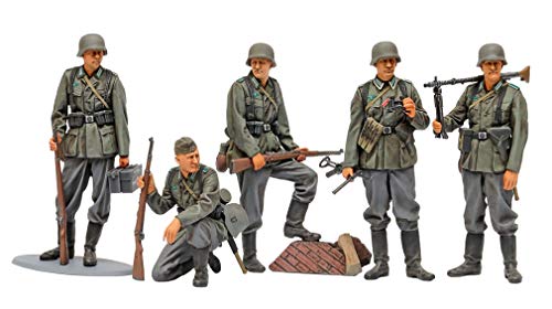 Tamiya- Militär Juego de infantería Alemana (Mediados de la Segunda Guerra Mundial) 1:35 Kit de Modelo de plástico 35371, Multicolor (35371-000)