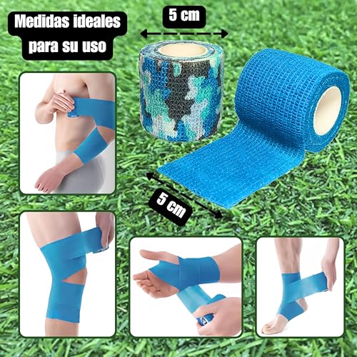 Tape CrossFit para Proteger Dedos y Articulaciones. 12 Rollos de Esparadrapo Deportivo. Venda Cohesiva Autoadhesiva para tu Entrenamiento de Crossfit.