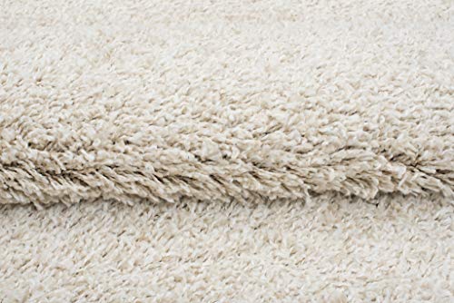 TAPISO Essence Alfombra de Pelo Largo Shaggy Diseño Moderno Beige Mullida Suave Alfombra de Salón Dormitorio Habitación Infantil Niño Sala de Estar Oeko-Tex 80 x 150 cm