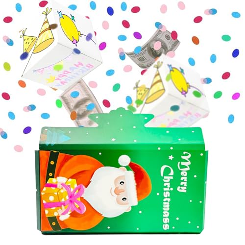 Tarjeta de felicitación sorpresa de Navidad, tarjeta sorpresa de explosión, tarjetas explosivas, regalo de confeti, tarjeta de felicitación de regalo para Navidad, caja de regalo plegable para fotos,