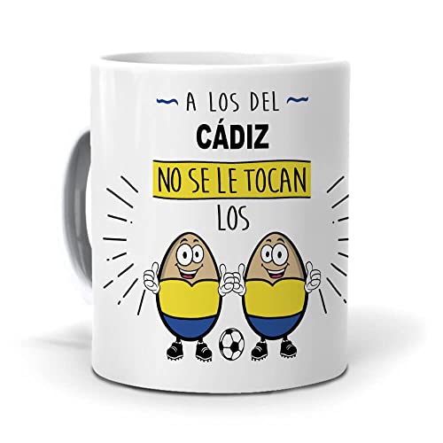 Taza A los del Cadiz no se le tocan los huevos. Cerámica AAA - 350 ml.