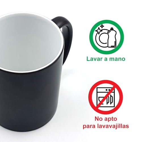 Taza mágica. Taza mágica personalizada que cambia de color cuando se calienta. Taza personalizada con foto y texto. Regalos originales. Regalos personalizados. Capacidad de 330 ml.