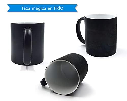 Taza mágica. Taza mágica personalizada que cambia de color cuando se calienta. Taza personalizada con foto y texto. Regalos originales. Regalos personalizados. Capacidad de 330 ml.