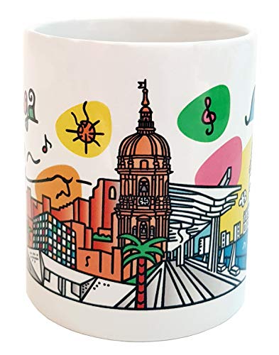 TAZA MALAGA. MUG CERAMICO DONSOUVENIR. MODELO: SOL Y CULTURA.