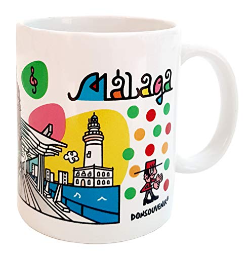 TAZA MALAGA. MUG CERAMICO DONSOUVENIR. MODELO: SOL Y CULTURA.