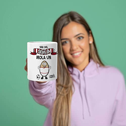 Taza Ser del Sevilla mola un huevo. Cerámica AAA - 350 ml.