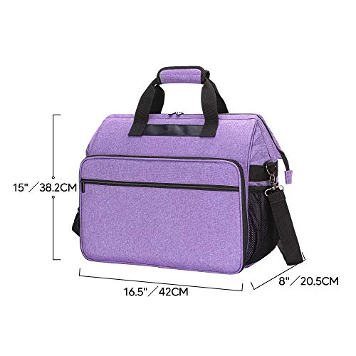 Teamoy Estuche para máquina de coser con apertura superior ancha, bolsa universal para máquina de coser compatible con la mayoría de las máquinas y accesorios Singer, Brother, Janome estándar, Púrpura