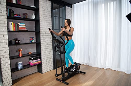 TechFit E300N Cross Trainer, Bicicleta estática elíptica para el hogar, la pérdida de Peso Máquina para Cardio y Ejercicios de Fitness, Dispositivo de Resistencia Magnética para Espacios Interiores