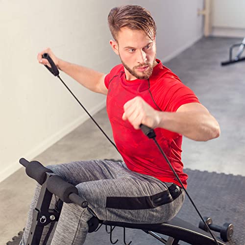 tectake 404160 - Banco de Entrenamiento Cuttler 129x55x70cm para Abdominales, Aparato de Gimnasio Ejercícios Musculación