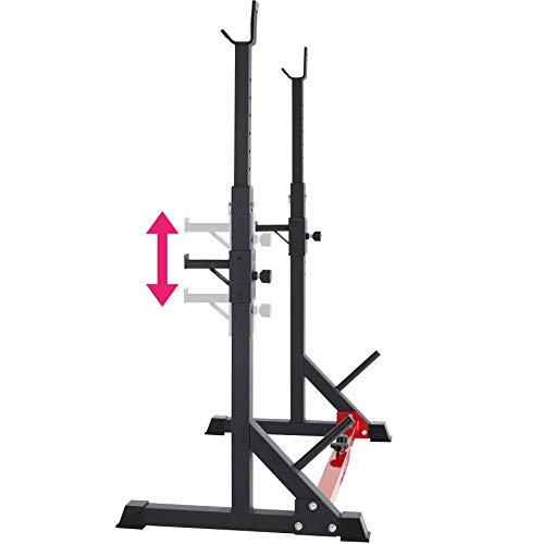 tectake 404236 Estante para sentadillas con soporte para pesas, Squat rack, Aparato para entrenamiento de fuerza, Equipo para fitness