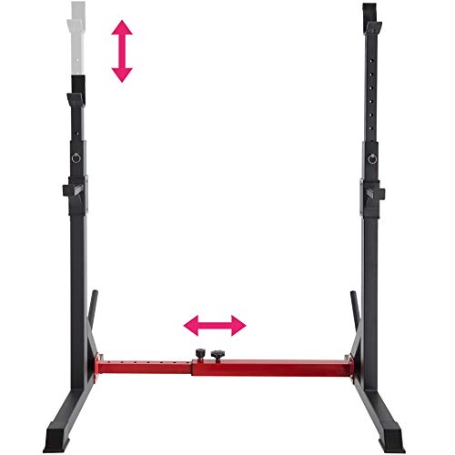 tectake 404236 Estante para sentadillas con soporte para pesas, Squat rack, Aparato para entrenamiento de fuerza, Equipo para fitness