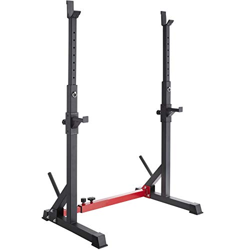 tectake 404236 Estante para sentadillas con soporte para pesas, Squat rack, Aparato para entrenamiento de fuerza, Equipo para fitness